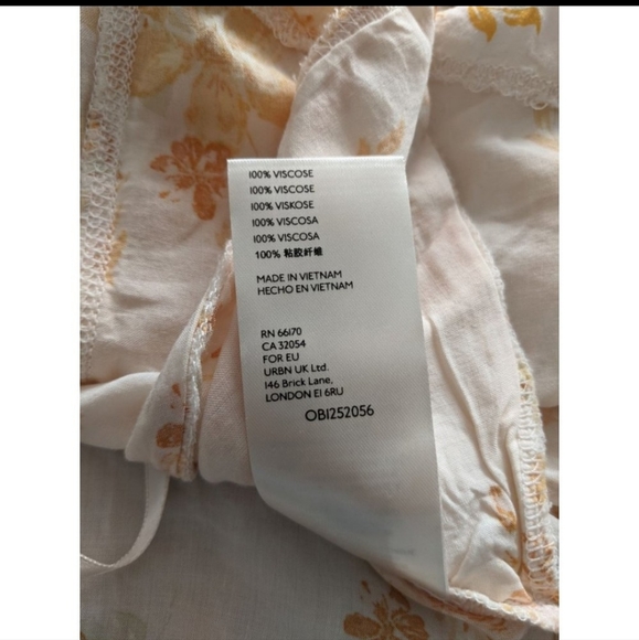 NWT Free People Lorretta Printed Tunic In Tea Combo S Yellow/Orange - Picture 9 of 11